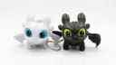 Dragon Keychain Toy with LED Light & Moving Wings, Night Fury Glowing Dragon Keychain | Mini Fantasy Figure Creature Charm for Car Dashboard, Bike Keys, Backpack Bag Accessory & Kids Gift (White)