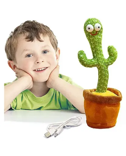 Singing Talking Recording Dancing Cactus Toy - Green & Brown