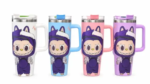 CUTE LABUBU STAINLESS STEEL TUMBLER 1000 ML |STAINLESS STEEL| RANDOM COLOUR |COMFORT GRIP AND HANDLE 